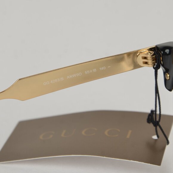 GUCCI SUNGLASSES BLACK GG 4283/S ANW9O CAT EYE GOLD METAL CURRENT - Picture 9 of 10